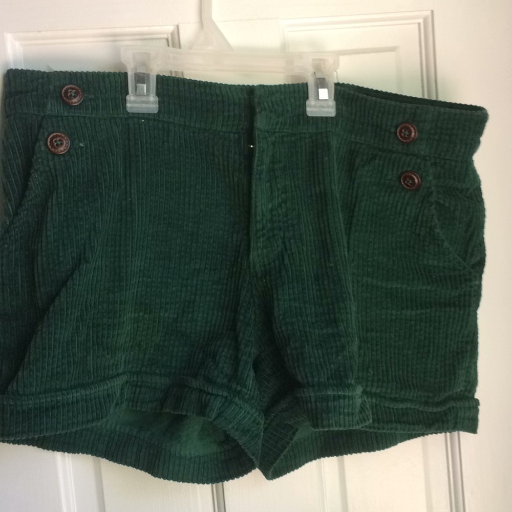 Forest green corduroy shorts